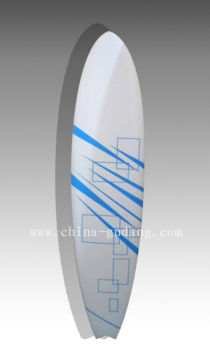 Abstract design blue EPS fiberglass fun surfboard
