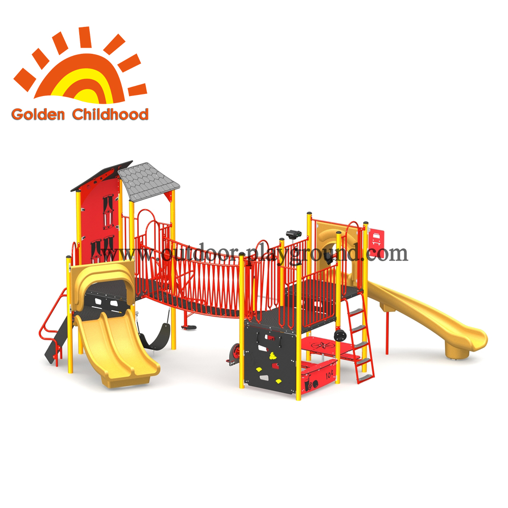 Red Play Tower Outdoor Playground Equipment For Sale