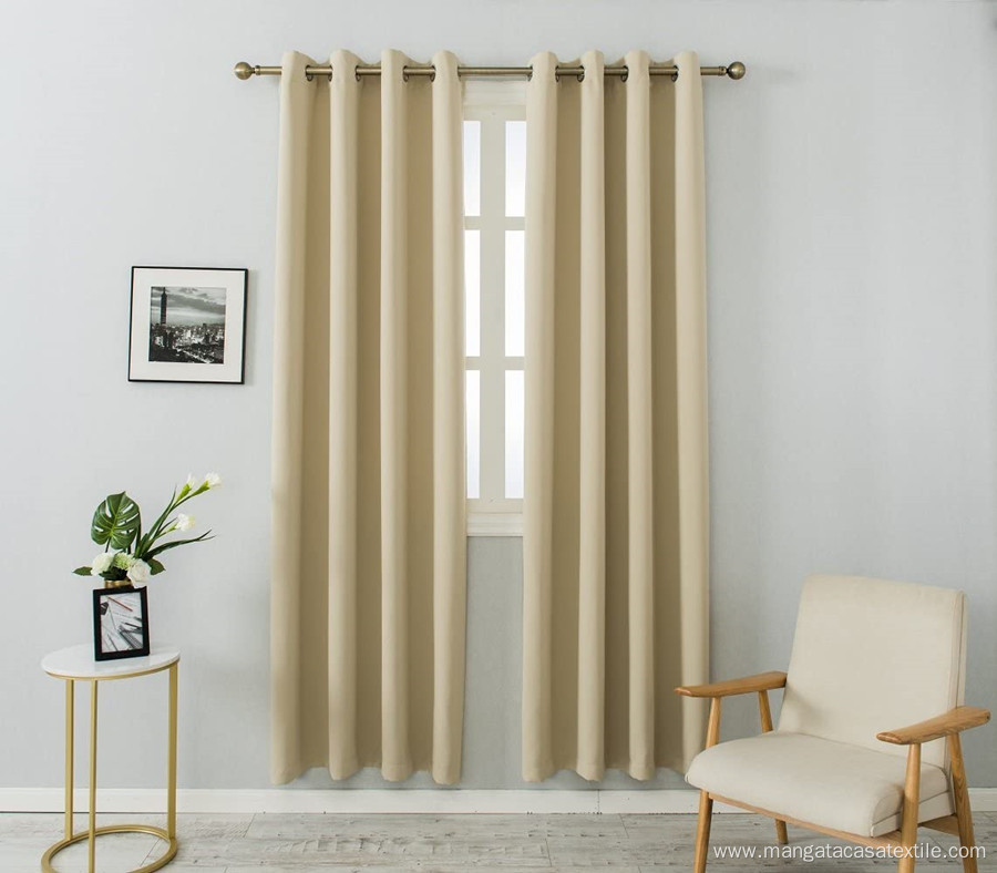 Bedroom Blackout Curtains Grommet 2 Panels