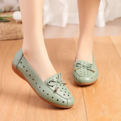 Middle aged Spring and Autumn Comfortable Leather Shoes