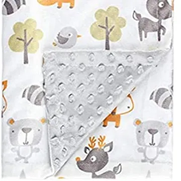 Baby Bean Blanket Fox Print Cartoon Fleece Minky Dot Baby Blanket Children Air Conditioner Quilt