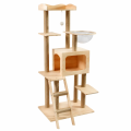 Modern Eco-Friendly Cat Tree Tower Large Indoor Climbing Frame Wooden Cat Scratcher Luxury Apartment Multi-Layer Stable Carton