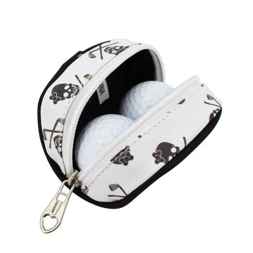 Waterproof Golf Ball Pouch with Skull Pattern: Portable, Tees Holder, and Hook for Outdoor Use