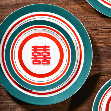 Hongkong Style Ceramic Tableware New Chinese Style Porcelain Dinnerware Stoneware kitchen & tabletop for Wedding