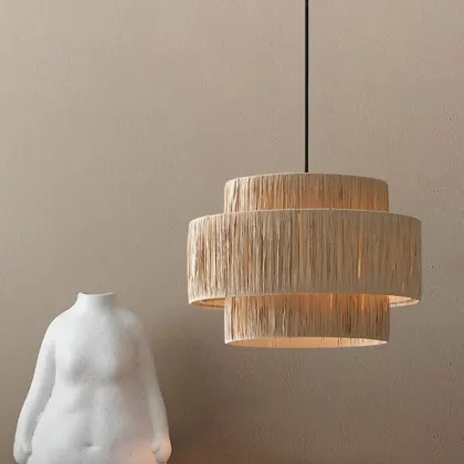 Wabi Sabi Style Rattan Vine Art Pendant Lamp for Zen Restaurants and Tea Rooms