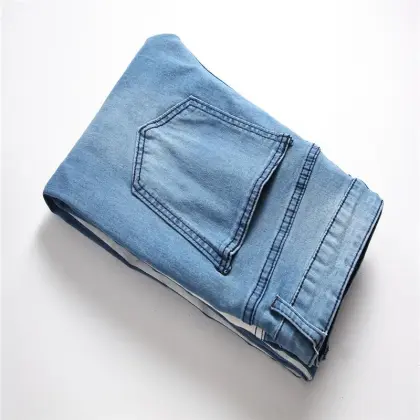 Mens Designer Jeans Long Light Blue