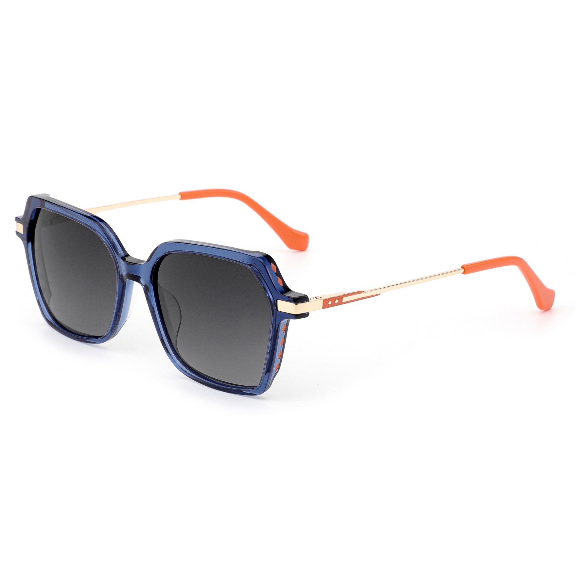 Hypoallergenic polished acetate sunglasses