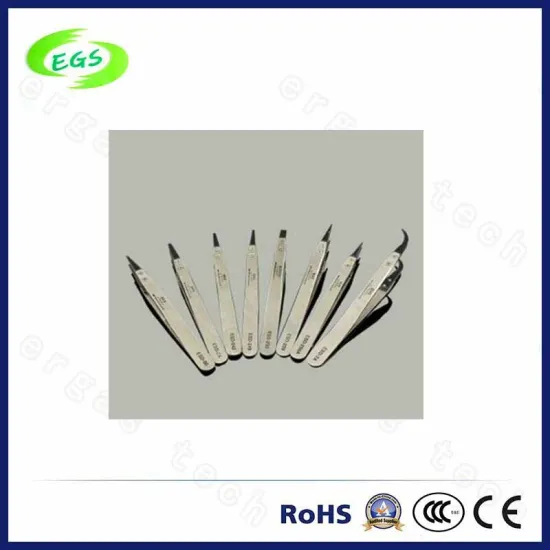 Industrial Stainless Steel White ESD (Anti-static) Tweezers (EGS ESD-00)