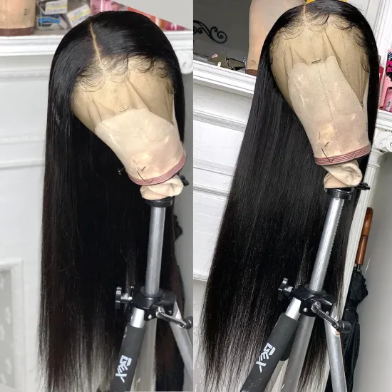 HD Full Lace Human Hair Wigs For Black Women,150% 180% Density Wholesale Brazilian Virgin Hair Transparent Lace Front Wig