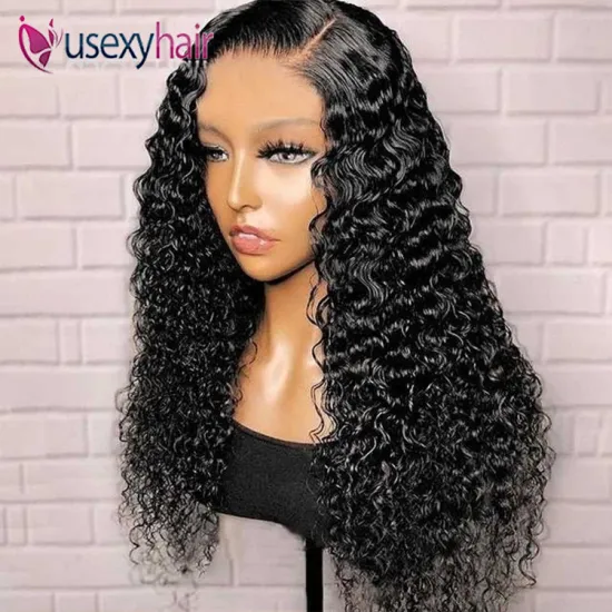 Usexy 100% raw Indian human hair wigs extension full hd lace lace wig human water wave lace frontal wig