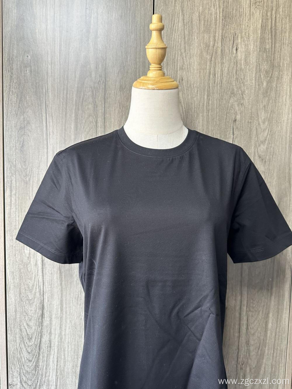 Pure cotton men's solid color round neck t-shirt