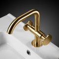 Bathroom double lever basin faucet