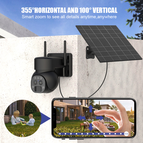 Y9 Dual Objektiv 5W Solarpanel Batterie betrieben 4G SIM -Karte Outdoor PTZ Dome Wireless CCTV -Netzwerkkamera