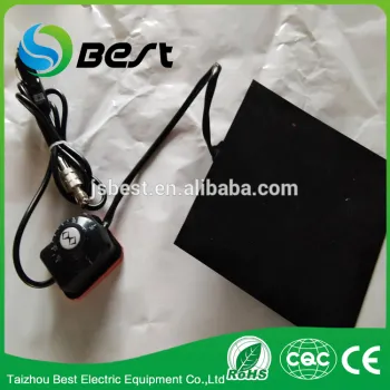 20*20cm 12v 56w Black silicone pad heater with Cigarette lighter plug
