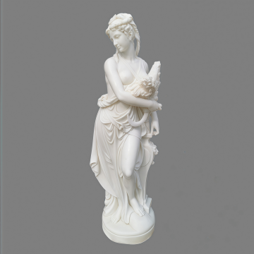Timeless Neoclassical Female Figure in White Marble