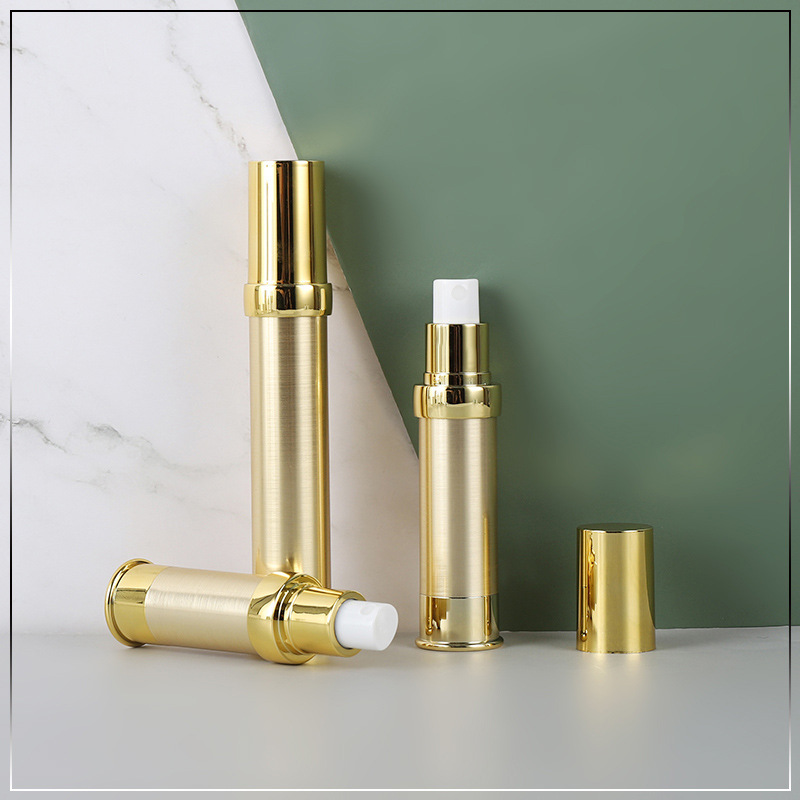 luxe gouden aluminium frosted plastic cosmetische fles zonder lucht