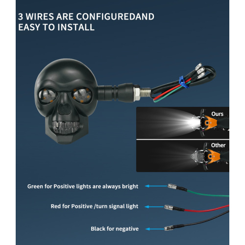 Skull Design Motorcycle Led Turn Signal Lights