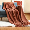 Knitted Tassel Sofa Blanket Super Soft Waffle Blanket