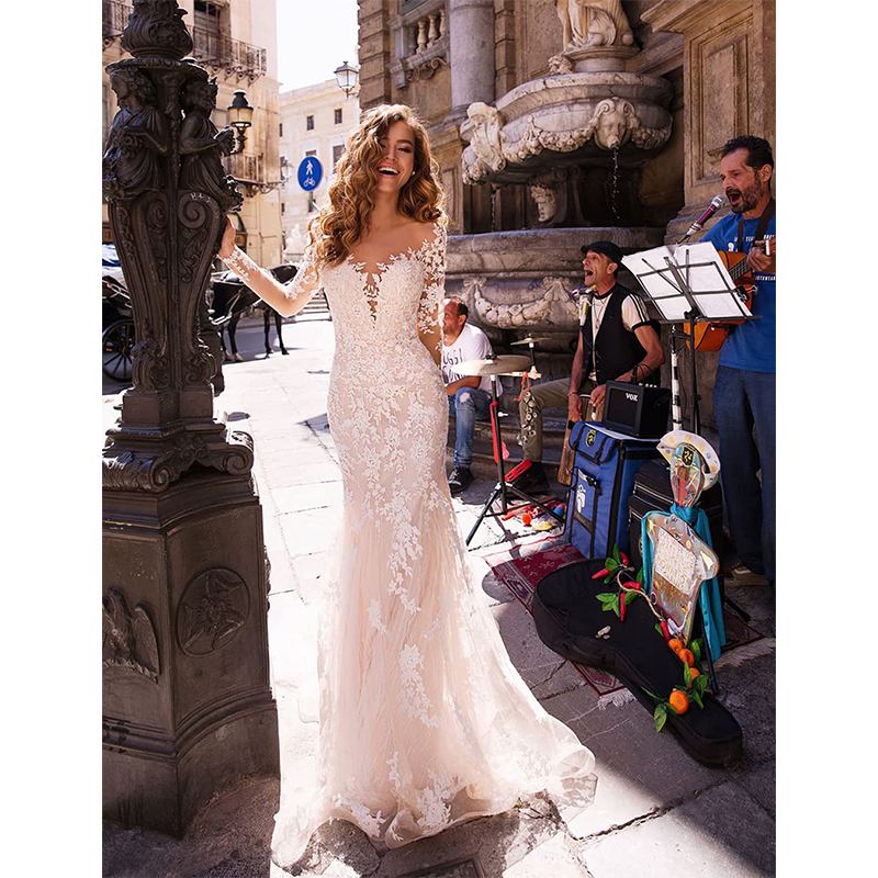 Robes de mariée boho de la plage en dentelle pour la mariée