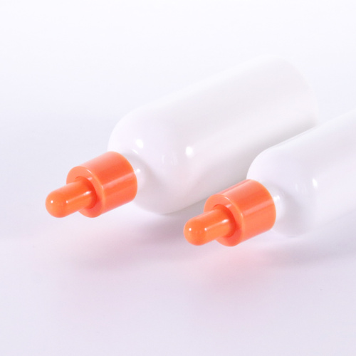 Opal White Serum Bottles Set with Orange Dropper Cap