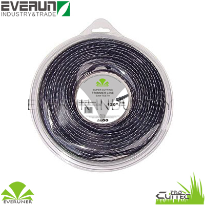 EVERUNER 1lb Heavy Duty Sawteeth Nylon Trimmer Line