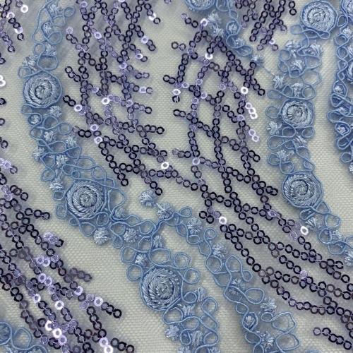 Bronze 3MM Sequin Cord Embroidery Fabric
