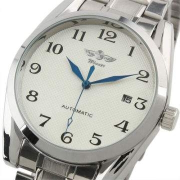 New Men's Fashion Elegant Automatic Mechanical Analog Men Stainless Steel Strap Wrist Watch WM241