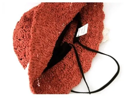 kids baby crochet summer hat sun raffia straw hat