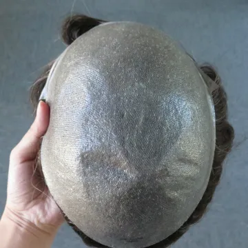 New Arrival Human Hair Toupee Injected Super Thin Skin Base Invisible Knots Natural Hairline Toupee For Men