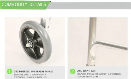 Adjustable foldable zimmer frame aluminum walker