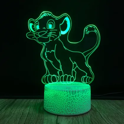 Lion King Simba 3D Optical Illusion Lamp