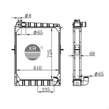 Factory outlet copper brass water cooling radiator for Mercedes Benz bus MT 0455000004
