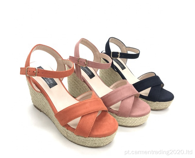 Plataforma de sandálias de cunha sapatos de moda feminino de verão