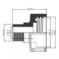 Polipropileno S60X6 3/4 &quot;Adaptador de tubería de manguera de jardín masculino