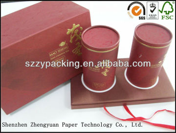 Different colors and sizes cylinder paper tea packaging box