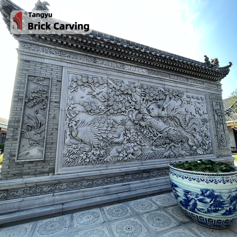 Large scale brick carved shadow wall