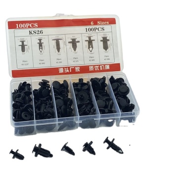 KS26 Auto Push Pin Rivet Set - 100pcs/Box Plastic Rivets & Car Clips
