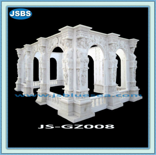 White Marble Carving Statue Large Outdoor Gazebo