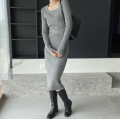 Women's Long Sleeve Square Neck Dresses