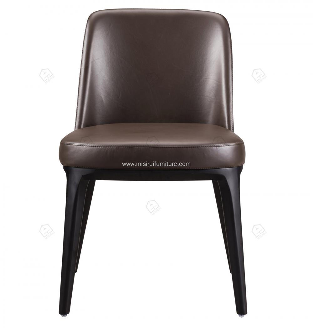 Italian minimalist leather Sophie single chairs