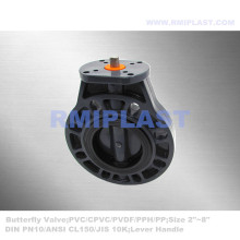 Válvula de mariposa de PVC para la instalación del actuador neumático