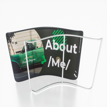 Curved Aluminum Display Stand with Tension Fabric Backdrop for Trade Shows and Exhibitions
