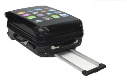 PC trolley luggage with interesting icon printing