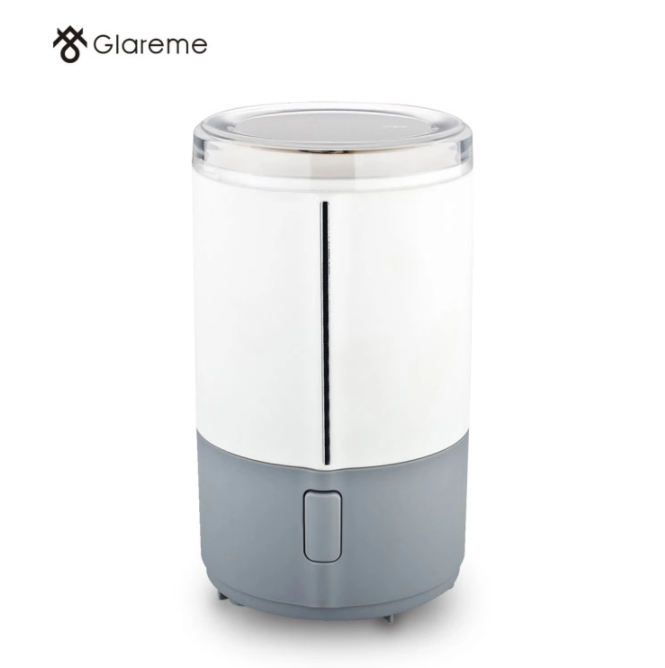 White compact electric coffee grinder household