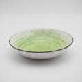 Luxo Painted Hand Painted Style Green Ceramic Dinnerware Porcelain Dinner Dinner