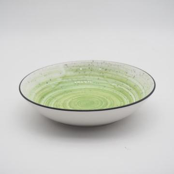 Luxe handgeschilderde stijl groen keramisch servies servies porseleinen diner set