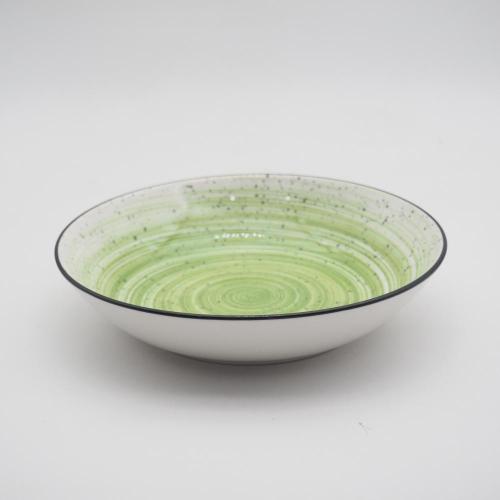 Luxo Painted Hand Painted Style Green Ceramic Dinnerware Porcelain Dinner Dinner