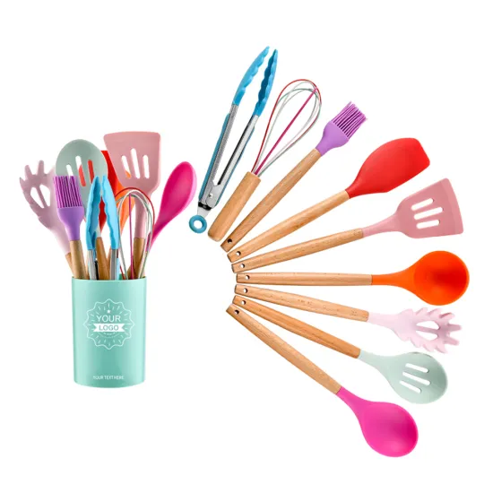 Custom Wholesale 10pcs Silicone Utensils Kitchen Product Home Accessories for Restaurants