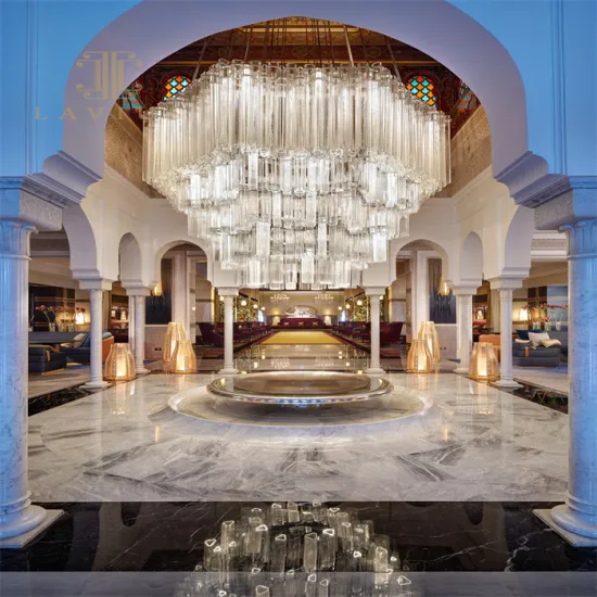 Dazzling oversized court style led banquet hall chandelier