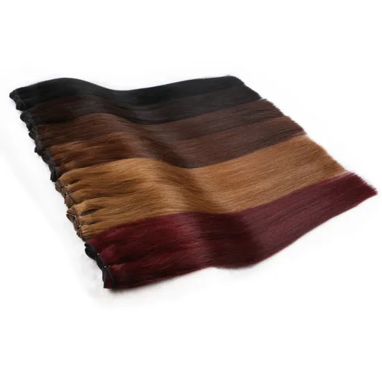 Wholesale blonde color 18'' 22'' Russian remy cuticle aligned human hair Weft